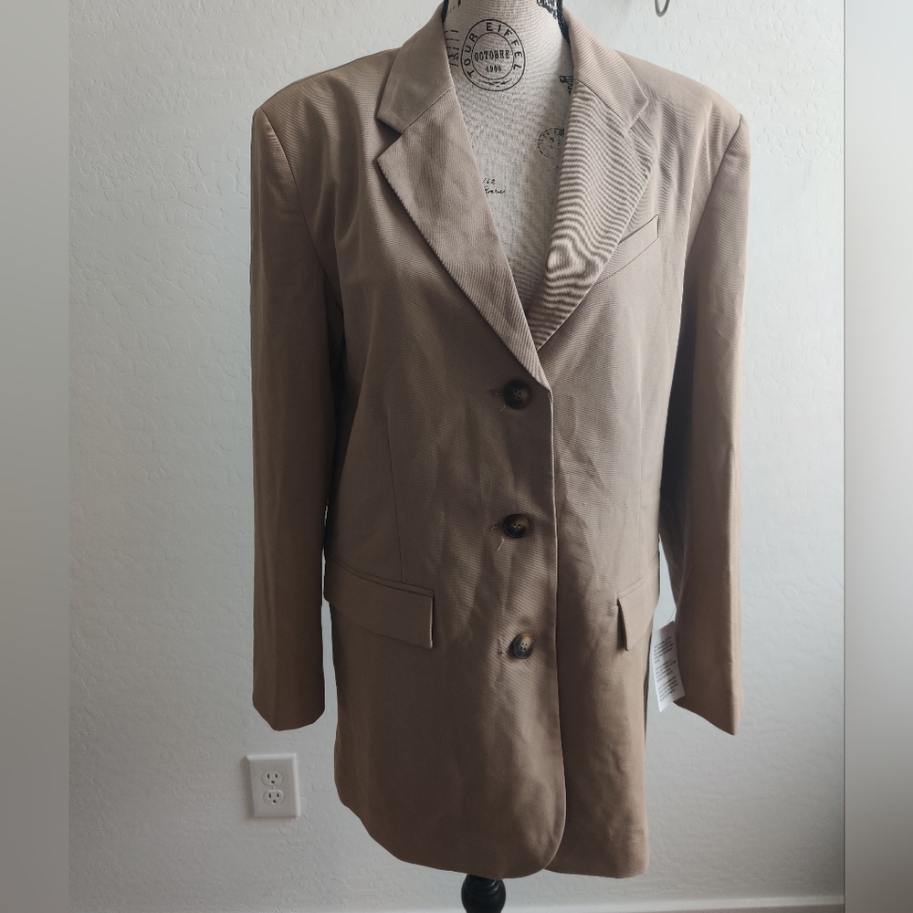 🆕 Topshop fall Beige button-down trenchcoat w removable belt (10)